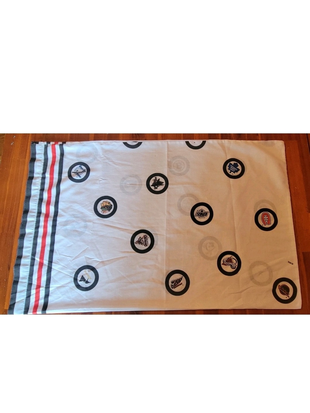 Vintage NHL hockeh Puck Team Logo Pillow Case